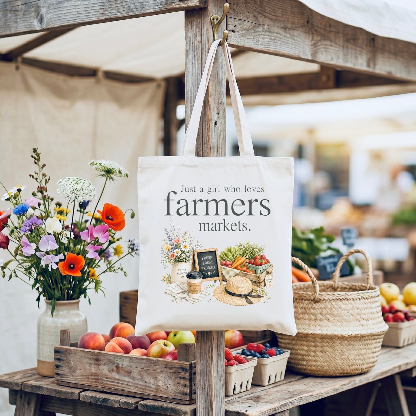 Loves farmers markets tote