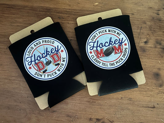 Hockey Mom & Dad Koozie