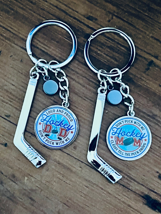 Hockey Mom & Dad Keychain