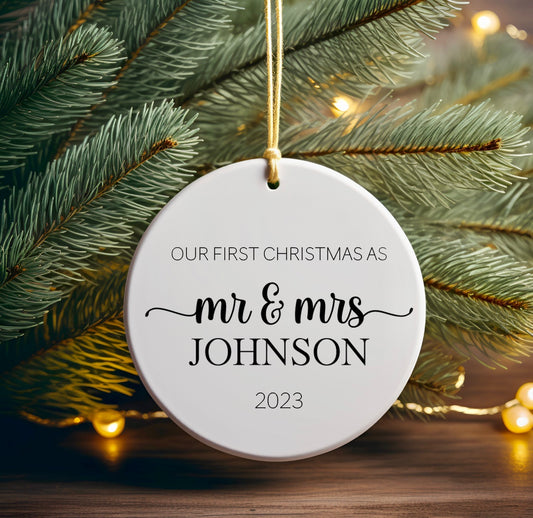 Personalized Mr & Mrs Ornament