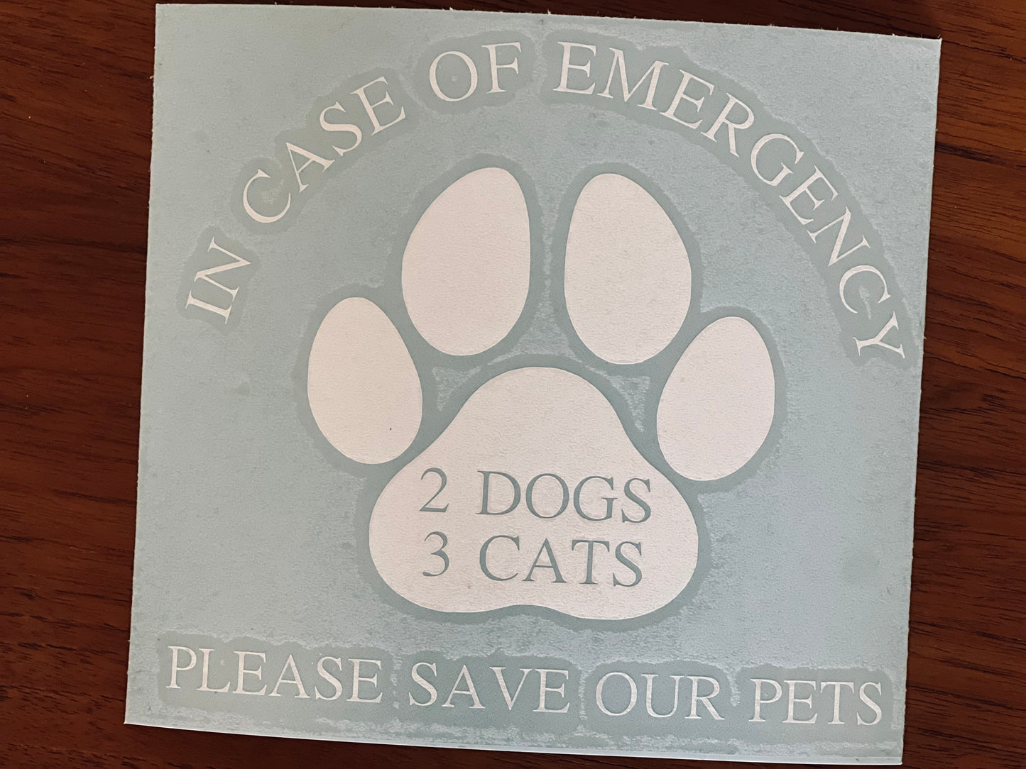 Save our pets paw decal
