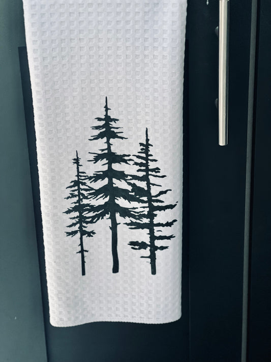 Three tree dish towel