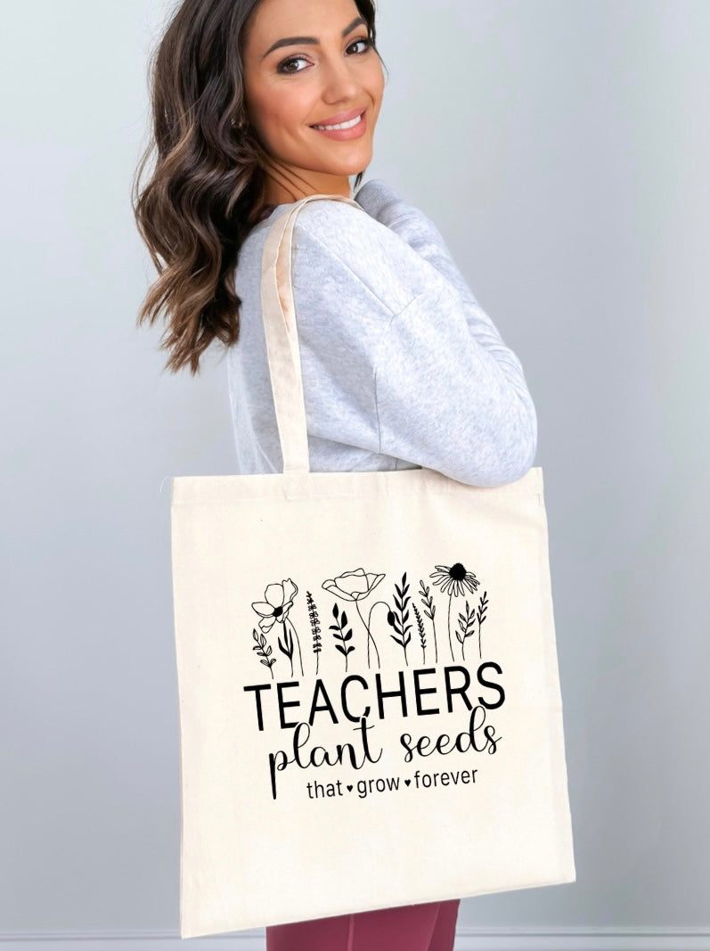 Teachers plant seeds tote